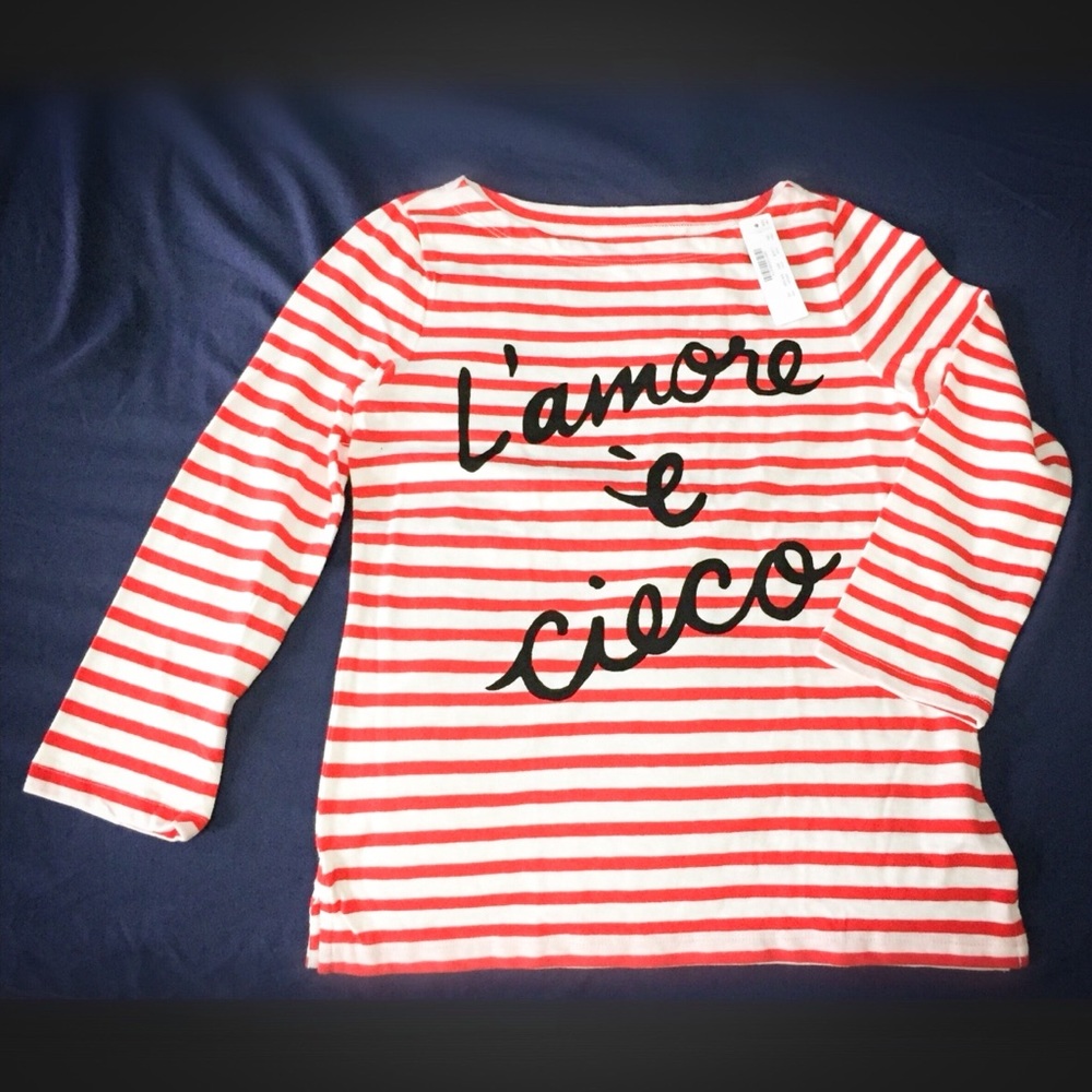 J. Crew Boatneck 3/4 Sleeve Tee - Picture 1 of 6